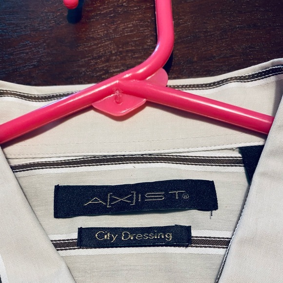 New Axist City Dressing Button Front Casual Dress Shirt Striped Size 2XL XXL - Picture 3 of 6